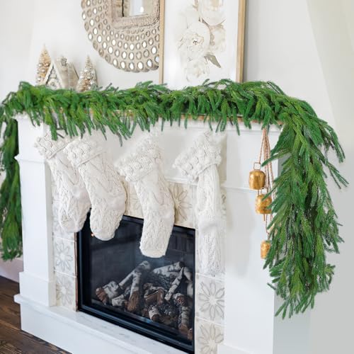 2Pcs 9Ft Artificial Norfolk Pine Garlands (18 Foot)