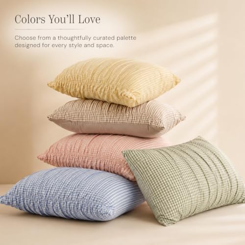 Green Gingham Twin XL Comforter Set