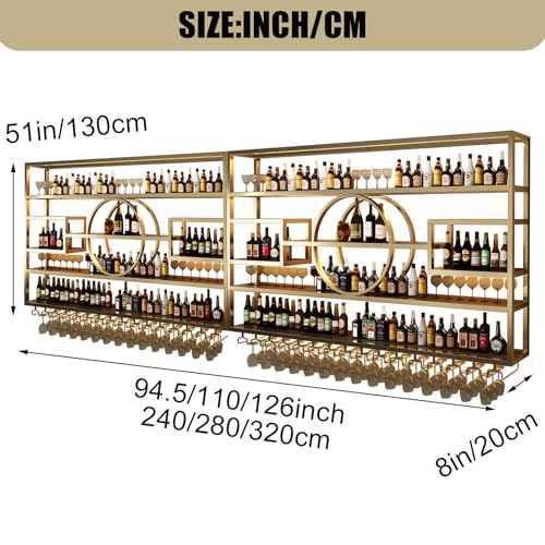 94.5in Large Wall Mounted Wine Rack