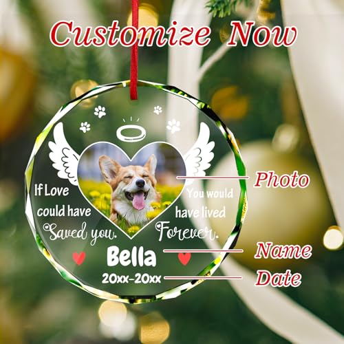 Personalized Memorial Pet Glass Ornament
