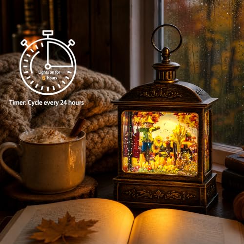 Fall Snow Globe Lantern