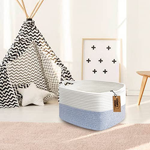Cotton Rope Woven Basket with Handles for Shelves