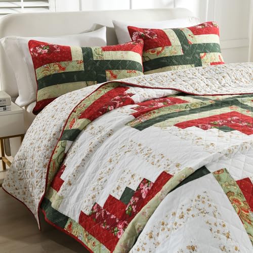 Handmade Quilted 100% Cotton Queen Comforter Set for Bed