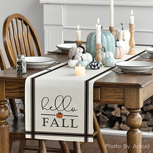 210 GSM Hello Fall Table Runner Home Party Decor 13x36 Inch
