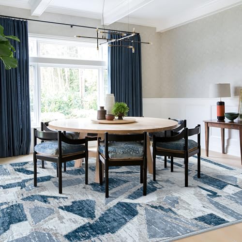 Blue 6X9 Area Rugs for Living Room Bedroom (54 Sq Ft)