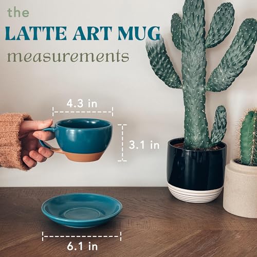 Ceramic Latte Art Mug With Saucer