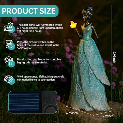 Solar Fairy Statue Collection Home Decoration 12.9 in