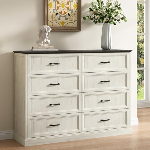 Farmhouse 8 Drawer Dresser for Bedroom