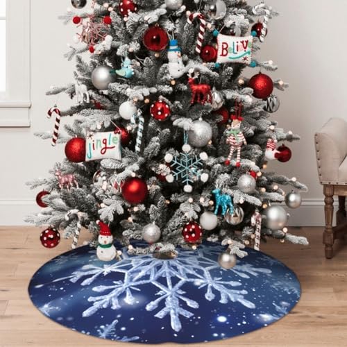 36" Blue Snowflakes Christmas Tree Skirt