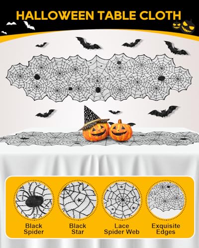 5 Pack Halloween Decorations Indoor Halloween Spider Web Tablecloth