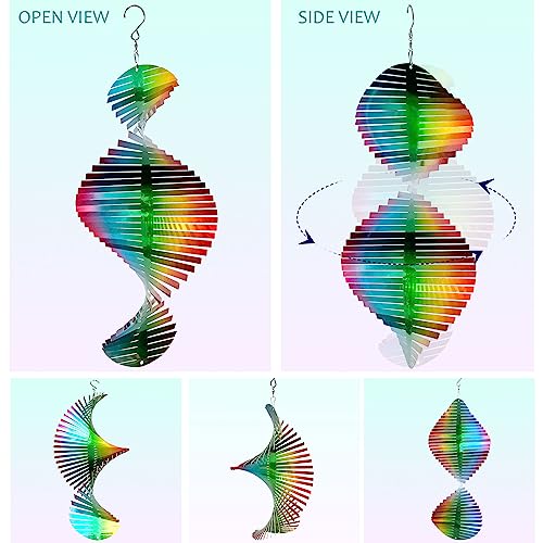 Wind Spinner Rainbow Wave Wind Spinners for Yard and Garden