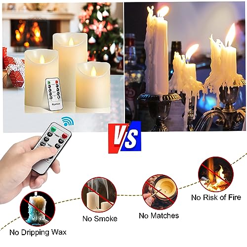 Flameless Battery Operated LED Candles 10key Remote Control 24 (3 Count)