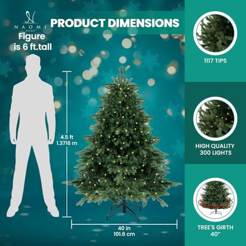 4.5ft Artificial Prelit Rustic Christmas Tree