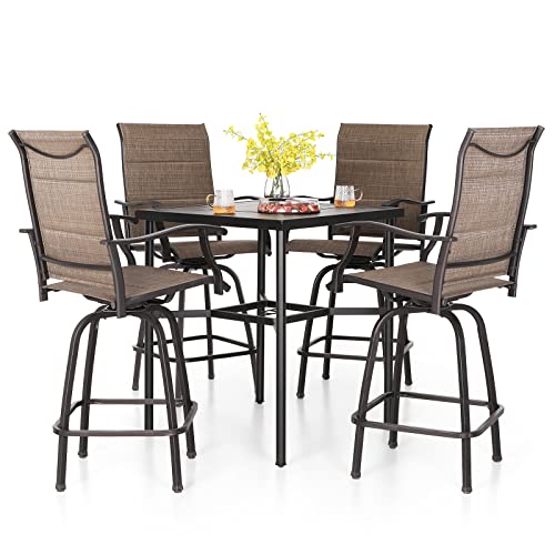 Outdoor Bar Height Table and Chairs Set for 4 (5 Count)