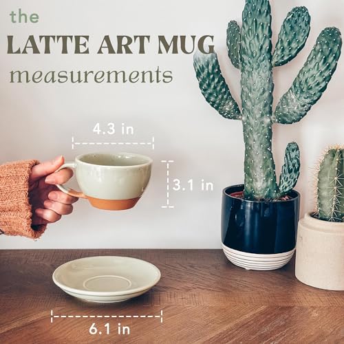 Ceramic Latte Art Mug With Saucer