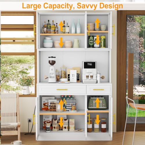 71" Metal Kitchen Pantry Cabinet