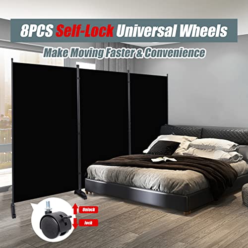 Room Divider 102'' Wide Folding Privacy Screen