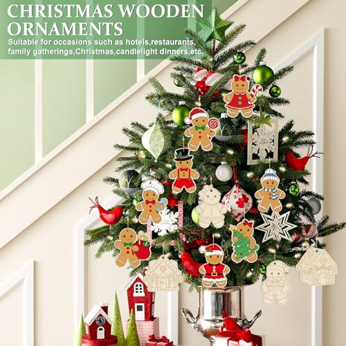 80PCS Wooden Christmas Ornaments to Paint (80 Count)
