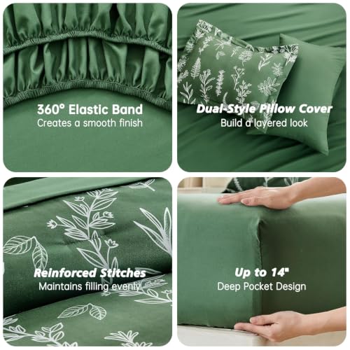 Dark Green Cal King Comforter Set