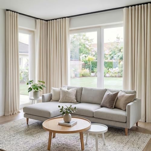 Room Divider Curtains Blackout Floor to Ceiling Curtain with Hook Sliding Door Curtains Ceiling Mount Extra Wide Curtain Wall Divider for Room Separation