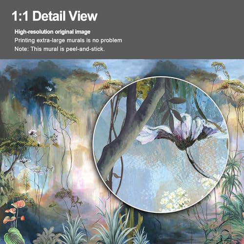 Abstract Tropical Landscape Oil Painting wall Mural Peel and Stick Wallpaper for Bedroom Living Room