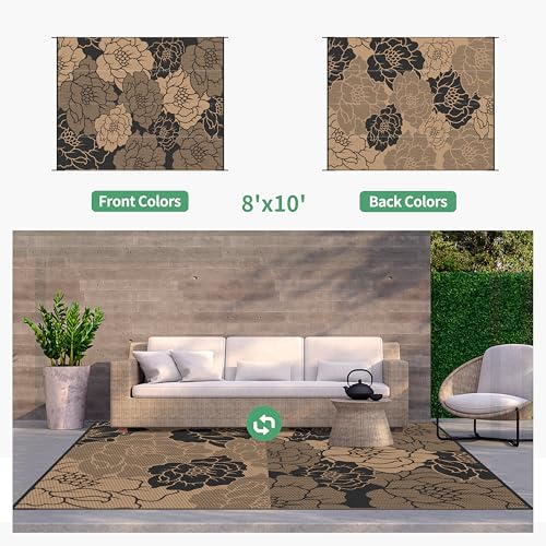 Outdoor Rug Waterproof Plastic Rugs for Patio (80 Sq Ft)