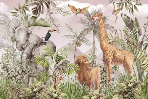 Watercolor Paintings Tropical Jungle Animals Safari