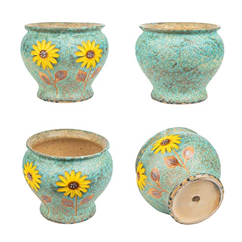 9 Inch Hand Painted Ceramic Succulent Plant Pots