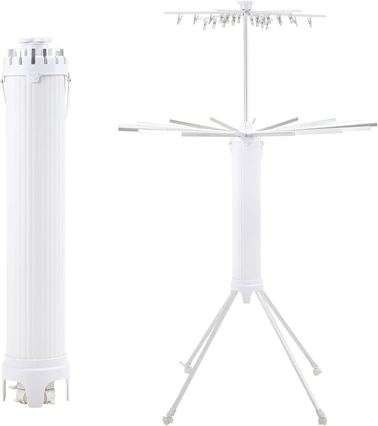 4-Legged Clothes Drying Rack Foldable,2 Tier Portable and Collapsible Space Saving Laundry Drying Rack with 4 Pulleys,Aluminum Dry Rack for Clothes - NestledHome