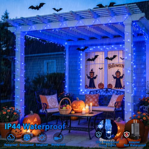 168ft 600 Blue LED Christmas Lights Outdoor Waterproof with Remote (168 Foot)