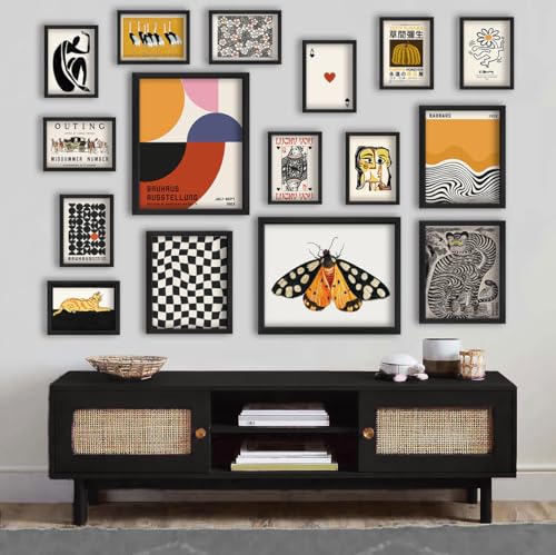 16 PCS Wall Art Unframed Eclectic Wall Art Decor (16 Count)