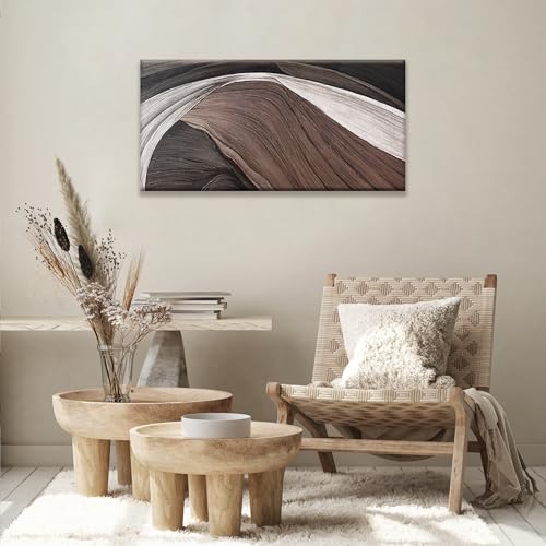 Abstract Wall Art Brown Canvas Art Wall Decor Artwork Abstract Wall Decor Modern Minimalist Decor Canvas Painting Black And White Bathroom Bedroom Office 20"X40"