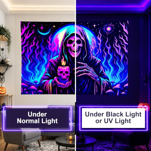 Halloween UV Tapestry Grim Reaper Backdrop 78 x 59 Inch