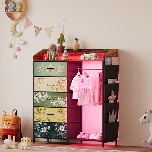 Dresser with Hanging Rack