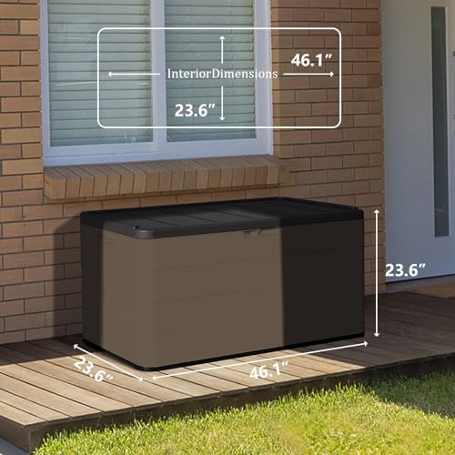 110 Gallon Lockable Resin Deck Box
