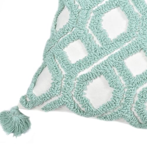 Boho Throw Pillow Covers 18x18 Tufted with Tassels