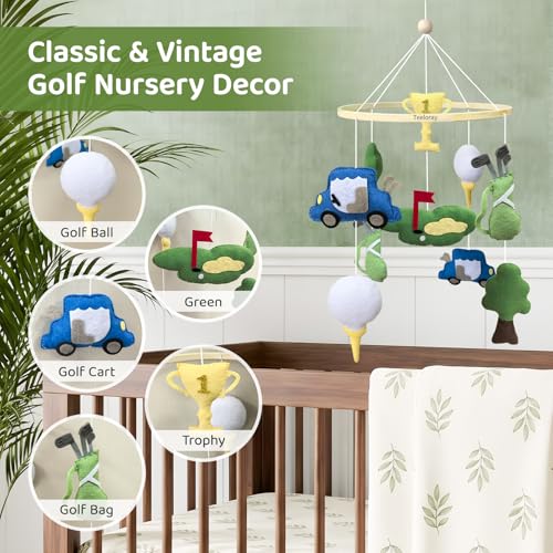 Baby Crib Mobile Golf Mobile for Boys Handmade Toddler Room Decor