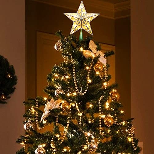 Silver 3D Christmas Star Tree Topper