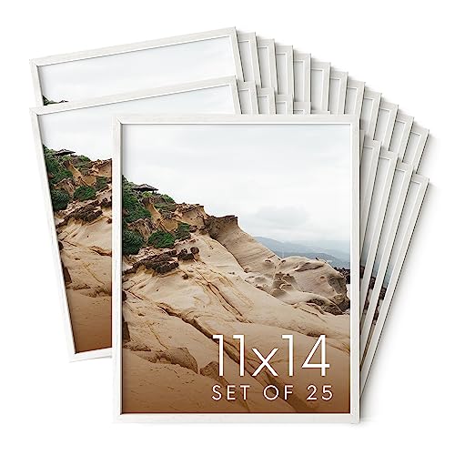 11x14 White Oak Wood Picture Frames Set of 25