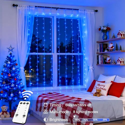 300LED Blue Curtain Lights (9.8 Foot)