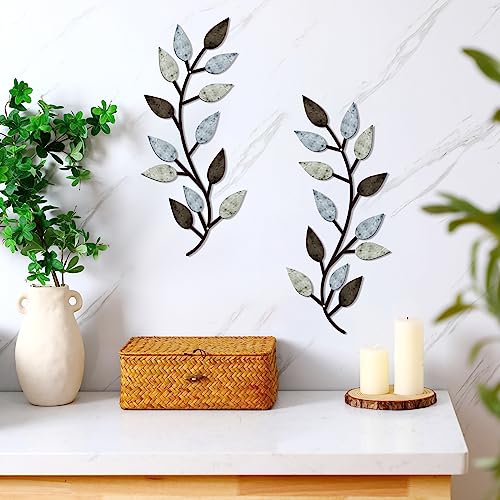 2 Pcs Metal Leaf Wall Art Vine Branch Decor (2 Count)