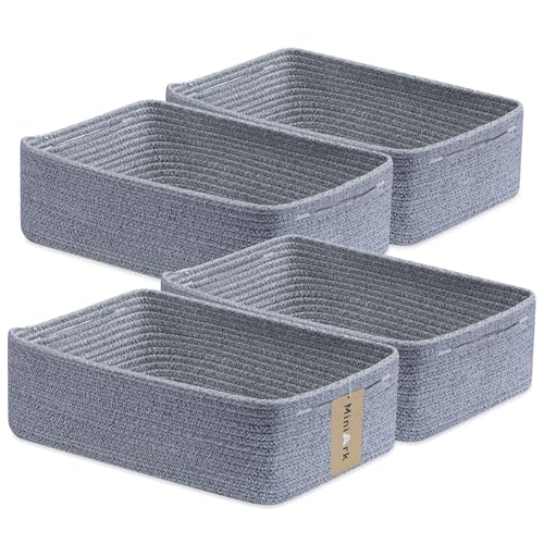 Large Shallow Organizing Baskets 15x11x5.1 Inches (4 Count)