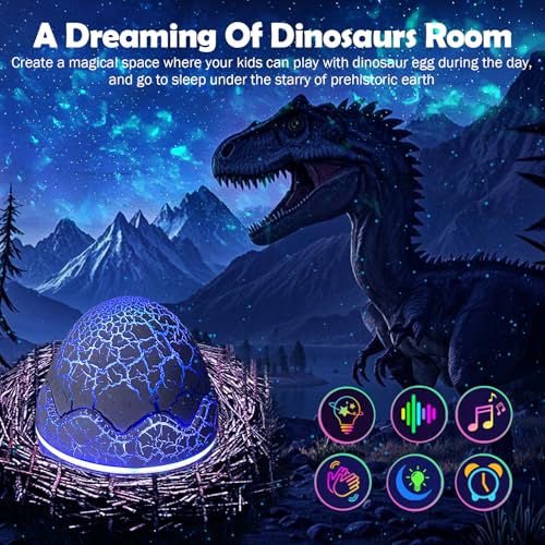 Dinosaur Egg Galaxy Projector an Aurora Projector with Bluetooth Speaker & White Noise