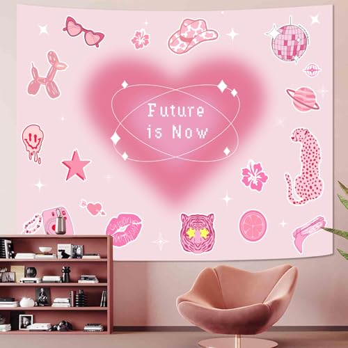 Y2K Tapestry Pink Wall Tapestry