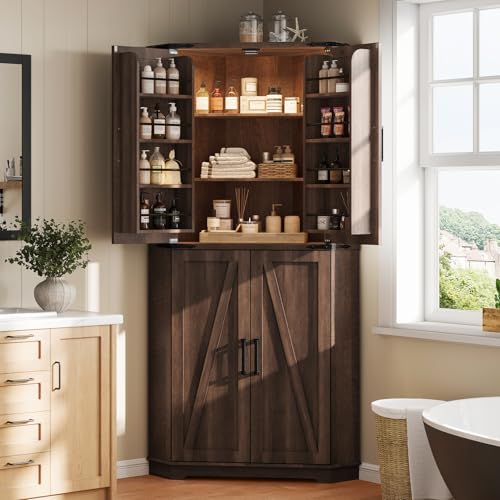 71" Corner Cabinet Brown