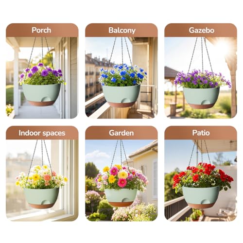 12 Inch Hanging Baskets for Plants Outdoor (2 Count)