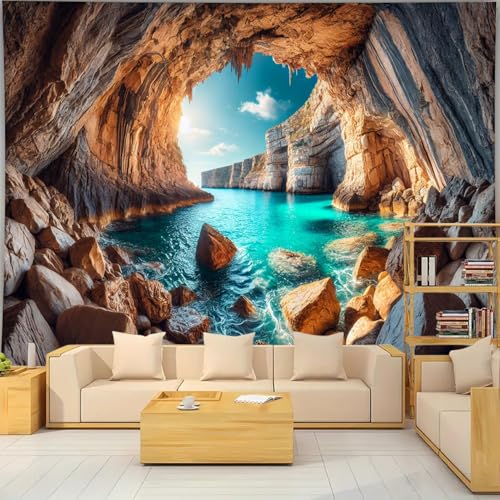 Nature Tapestry Forest Tree Sea Cave Wall Hanging