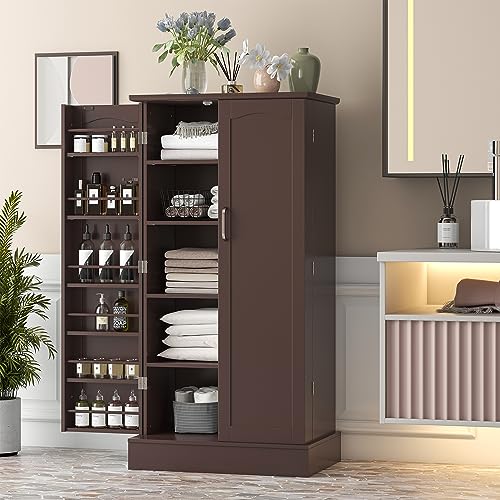 47" Freestanding Kitchen Pantry Cabinet with Adjustable Shelves