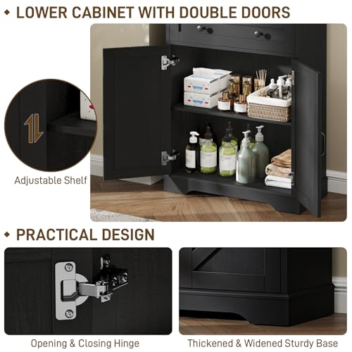 70" Tall Bathroom Storage Cabinet