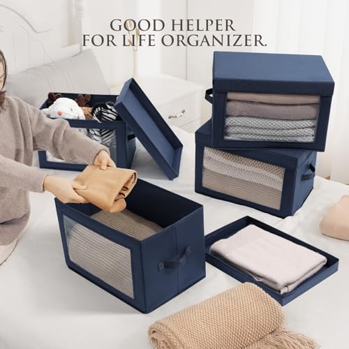 Stackable Storage Bins with Lids (5 Count)